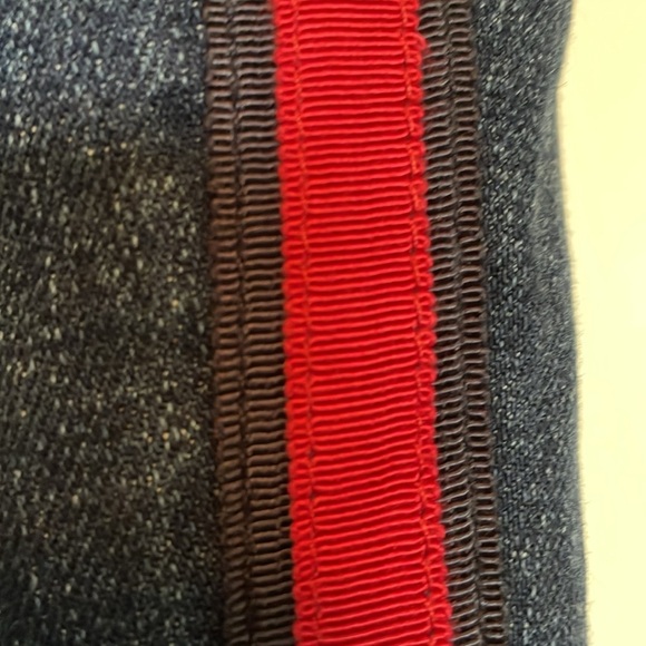 Talbots Flawless Sz 16 high waist modern ankle jeans navy/red vertical stripe - Picture 7 of 11